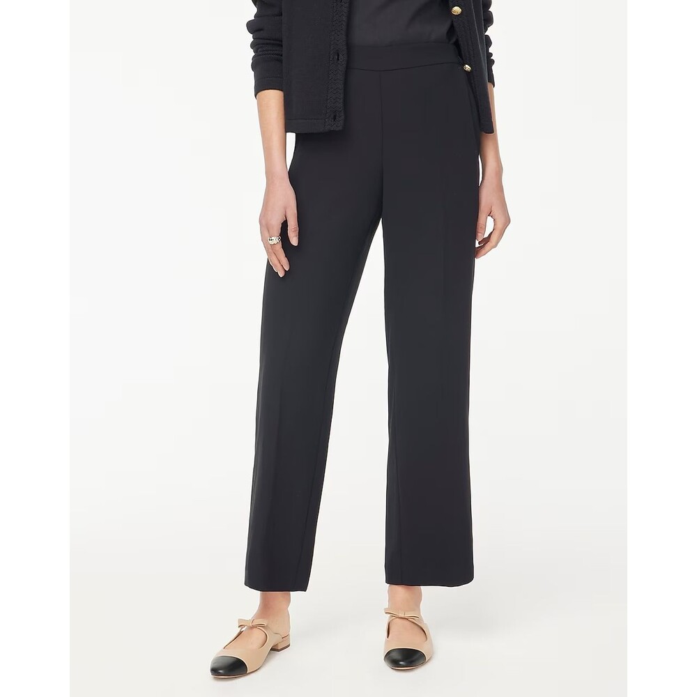 J.CREW Tall Wide-Leg Jamie Pant 16T Black Elastic Waist Slant Pockets NWT B63